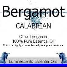 bergamot calabrian essential oil label
