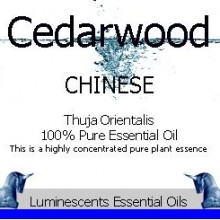 Cedarwood Chinese essential oil label