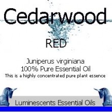 Red Cedarwood essential oil label