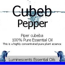 cubeb pepper essential oil label