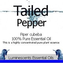 tailed pepper essential oil label