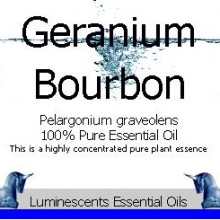 bourbon geranium essential oil label