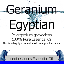 egyptian geranium essential oil label