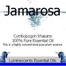 jamarosa essential oil label