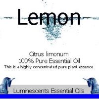 lemon essential oil label