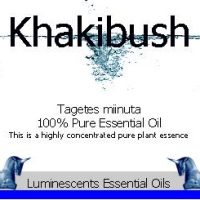 khakibush essential oil label