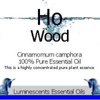 ho wood essential oil label