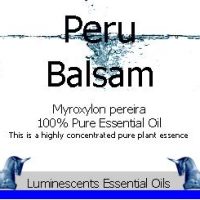 peru balsam essential oil label